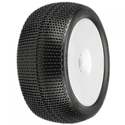 �˾���ũ PRO9063233 [PROLINE-RACING] 9063-233 1/8 Buck Shot S3 F/R 4.0 Tires Mounted 17mm Wht Zero Offst Whls (2)
