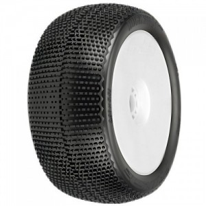 [PROLINE-RACING] 9063-233 1/8 Buck Shot S3 F/R 4.0 Tires Mounted 17mm Wht Zero Offst Whls (2)