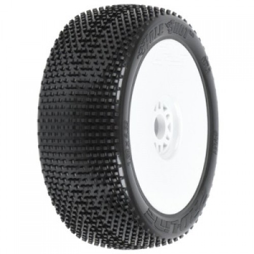 �˾���ũ PRO9041233 [PROLINE-RACING] 9041-233 1/8 Hole Shot 2.0 S3 Front/Rear Buggy Tires Mounted 17mm White (2)