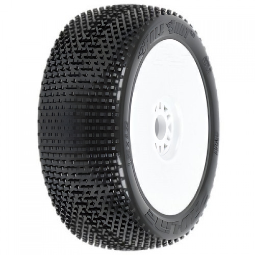 �˾���ũ PRO9041233 [PROLINE-RACING] 9041-233 1/8 Hole Shot 2.0 S3 Front/Rear Buggy Tires Mounted 17mm White (2)