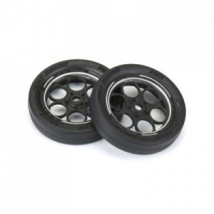 [PROLINE-RACING] 10219-10 1/16 Front Runner Front Tires MTD 8mm Black/Silver (2): Mini Drag
