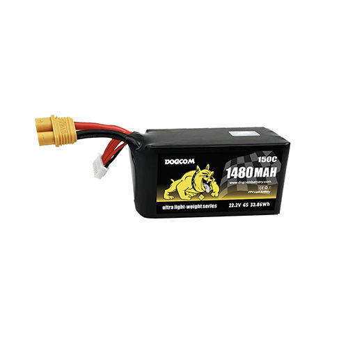 �˾���ũ  [DOGCOM Ultra] 6�� 22.2V 1480mAh 150C ��Ƭ ������ ���͸� - XT60