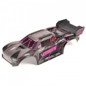 [ARRMA] ARA-2580 1/10 Painted Decaled Trimmed Body Set with Hidden Body Mount, Pink/Black: VORTEKS 2WD