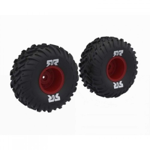 �˾���ũ ARA-2574 [ARRMA] ARA-2574 dBoots Cut Chevron MT Tire Set Glued - Red 14mm HEX