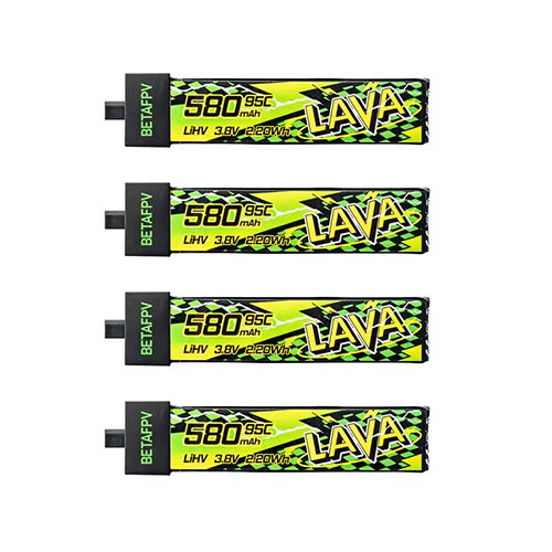 �˾���ũ  [BETAFPV] LAVA 1�� 3.8V 580mAh 95C LiHV ��Ƭ������ ���͸� (4��)