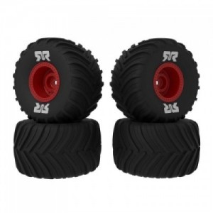 [ARRMA] ARA-2585 dBoots Chevron MT Tire Set Glued (Red) (2 Pairs) - GROM