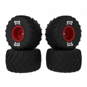 [ARRMA] ARA-2585 dBoots Chevron MT Tire Set Glued (Red) (2 Pairs) - GROM