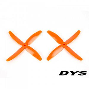 [DYS] X5040 Bull Nose Type 4-Blade Prop for Racing Drone (CW/CCW/Orange) - 2��