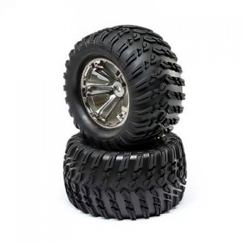 �˾���ũ LOS43018 [TEAM LOSI] Wheel and Tire Mounted BlackChrome (2): TENACITY T