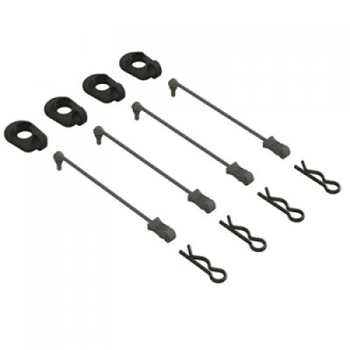 �˾���ũ ARA390294 [ARRMA] Body Clip Retainers 1/5 Scale (Black, 4)