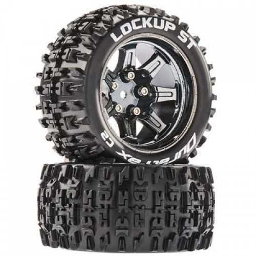 �˾���ũ DTXC5209 [DURATRAX] Duratrax Lockup ST 2.8 Mounted Black Chrome 14mm Hex(2) (Arrma Granite 4x4 Mega Monster Truck)