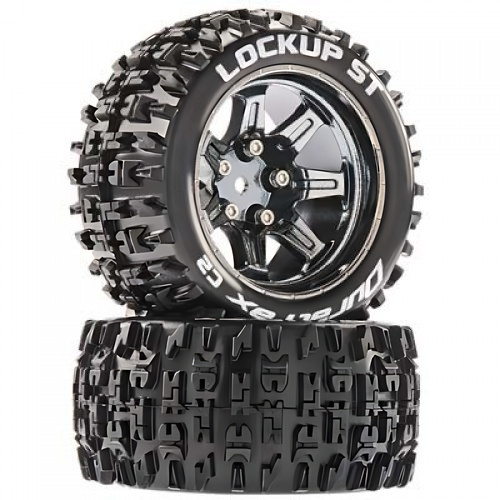 �˾���ũ DTXC5209 [DURATRAX] Duratrax Lockup ST 2.8 Mounted Black Chrome 14mm Hex(2) (Arrma Granite 4x4 Mega Monster Truck)