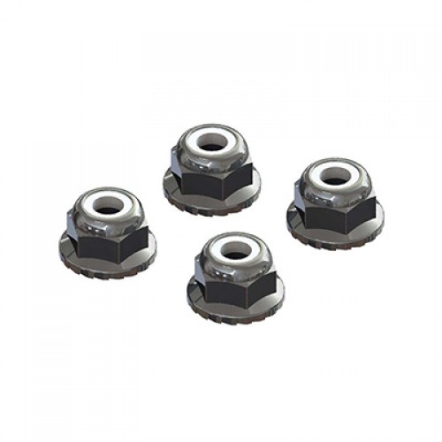 [�˾���ũ] ARAC9699 [ARRMA] AR708008 Flanged Nyloc Locknut 4mm Silver (4)
