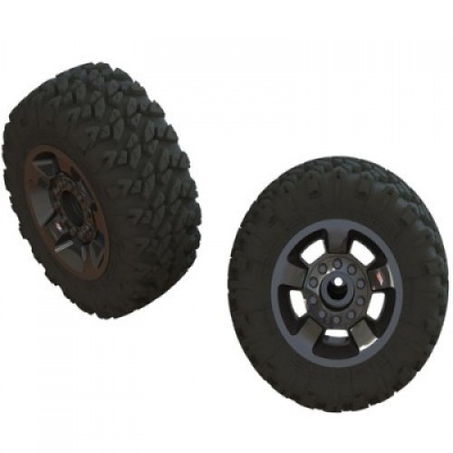 [�˾���ũ] ARA550053 [ARRMA] AR550053  DBOOTS RAGNAROK MT TIRE SET GLUED (Black Chrome) (2pcs)