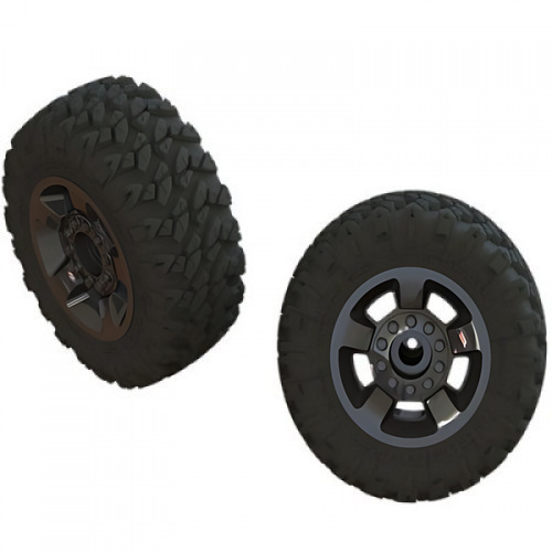 �˾���ũ ARA550053 [ARRMA] AR550053  DBOOTS RAGNAROK MT TIRE SET GLUED (Black Chrome) (2pcs)