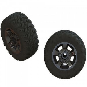 [ARRMA] AR550053  DBOOTS RAGNAROK MT TIRE SET GLUED (Black Chrome) (2pcs)