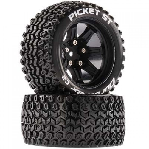 �˾���ũ DTXC5202 [DURATRAX] Duratrax Picket ST 2.8 Mounted Black 14mm Hex (2)