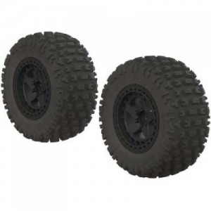 [ARRMA] AR550042 Fortress SC Tire Set Glued Black (2) 14mm