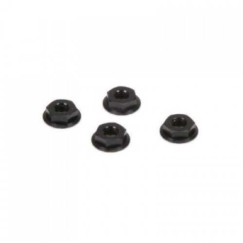 [�˾���ũ] TLR336003 [TLR Racing] M4 Aluminum Serrated Nuts, Low Profile, Black (4) �ɼ�