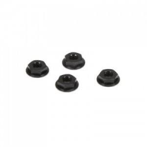 [TLR Racing] M4 Aluminum Serrated Nuts, Low Profile, Black (4) �ɼ�