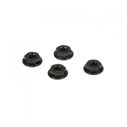 �˾���ũ TLR336003 [TLR Racing] M4 Aluminum Serrated Nuts, Low Profile, Black (4) �ɼ�