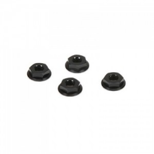 [TLR Racing] M4 Aluminum Serrated Nuts, Low Profile, Black (4) �ɼ�