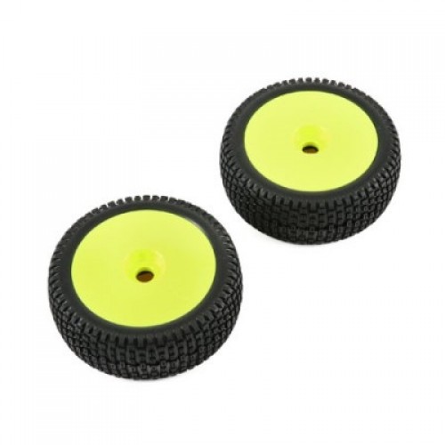 �˾���ũ TLR45004 [TLR Racing] [1/5 ���� �� Ÿ�̾� �����Ϸ�]Premount Wheel, Tire, Yellow (2): 5IVE-B (1/5 �����)