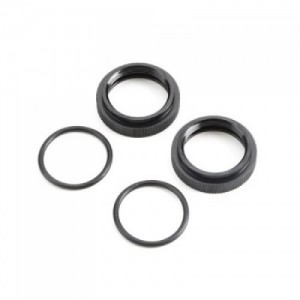 [TLR Racing] Shock Adjuster Nut w/O-ring, AL, Blk(2):5B,5T,MINI
