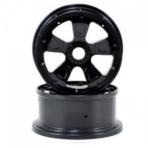 [TEAM LOSI] Losi Desert Buggy XL Wheel Set w/Beadlocks (Black/Red) (2)