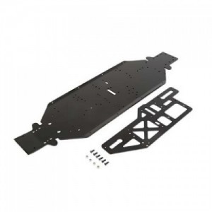 [TEAM LOSI] Chassis w/Brace plate, 4mm, Black: DBXL-E