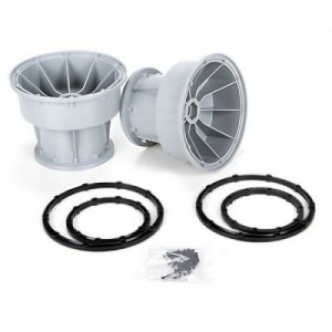 [TEAM LOSI] Silver Wheel, Black Bead Lock Rings (2: Monster Truck XL