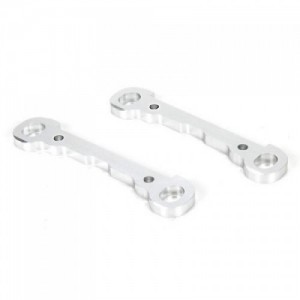 [TEAM LOSI] Hinge Pin Braces, Front, Alum, Silver,  Monster Truck XL