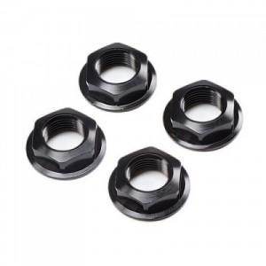 [TEAM LOSI] 17mm Flanged Wheel Nut, Black (4): Super Rock Rey