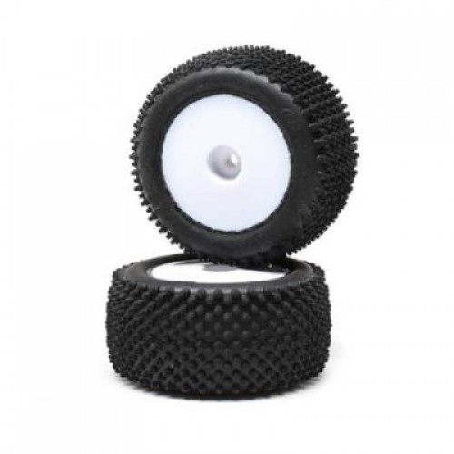 �˾���ũ LOS41013 [TEAM LOSI] Pin Tires, Rear, Mounted, White (2): Mini-T 2.0