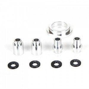 [TEAM LOSI] Engine Mount Spacer & Clutch Mount, AL, Slvr: MTXL