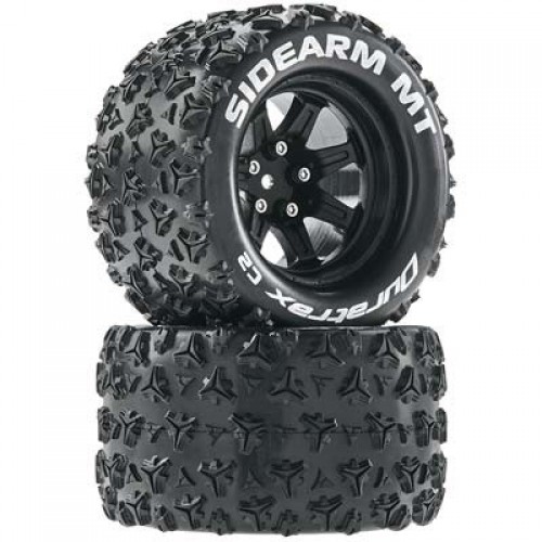 [�˾���ũ] DTXC5254 [DURATRAX] Duratrax Sidearm MT 2.8 Mounted Black 14mm Hex (2)