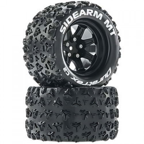�˾���ũ DTXC5254 [DURATRAX] Duratrax Sidearm MT 2.8 Mounted Black 14mm Hex (2)