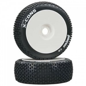 [DURATRAX] Duratrax 1/8 X-Cons Buggy Tire C2 Mounted White (2)
