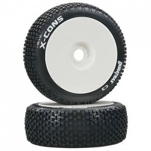 [DURATRAX] Duratrax 1/8 X-Cons Buggy Tire C3 Mounted White (2)