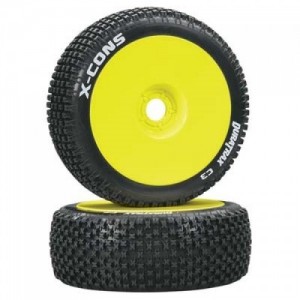 [DURATRAX] Duratrax 1/8 X-Cons Buggy Tire C3 Mounted Yellow (2)