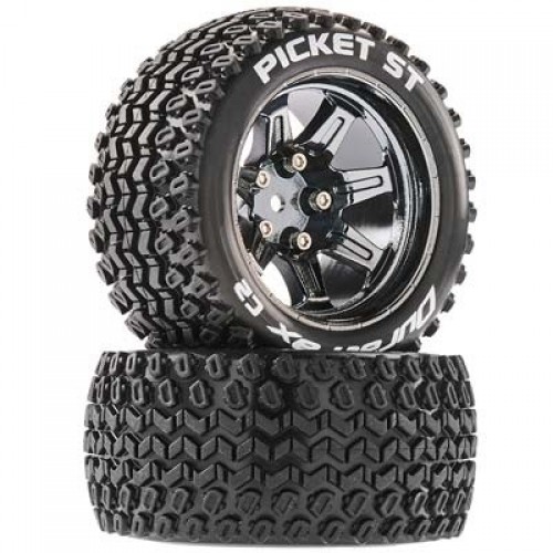 �˾���ũ DTXC5203 [DURATRAX] Duratrax Picket ST 2.8 Mounted Black Chrome 14mm Hex (2
