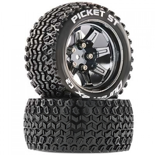 �˾���ũ DTXC5203 [DURATRAX] Duratrax Picket ST 2.8 Mounted Black Chrome 14mm Hex (2