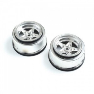 [TEAM LOSI] Rear Wheel, Satin Chrome (2): 22S Drag