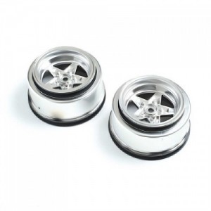 [TEAM LOSI] Rear Wheel, Satin Chrome (2): 22S Drag