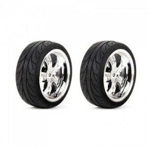 [TEAM LOSI] Mounted RR 5-Spoke Wheel Tire 54x30mm Chrome (2)
