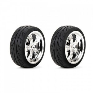 [TEAM LOSI] Mounted RR 5-Spoke Wheel Tire 54x30mm Chrome (2)