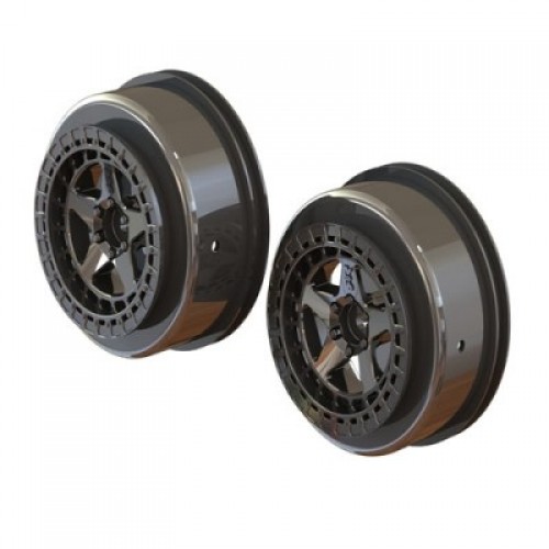 �˾���ũ ARA510098 [ARRMA] SC 2.2/3.0 WHEEL 14mm HEX (BLACK CHROME/2pcs)