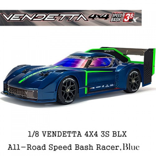 �˾���ũ ARA4319V3T2 [ARRMA] �Ƹ��� 1/8 ����Ÿ 4X4 3�� BLX �귯������ �÷ε� ���ǵ� ���̼�, Blue - ���͸�, ������ �ʿ�