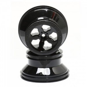 [TEAM LOSI] Wheel Set, Black Chrome (2)