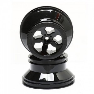 [TEAM LOSI] Wheel Set, Black Chrome (2)